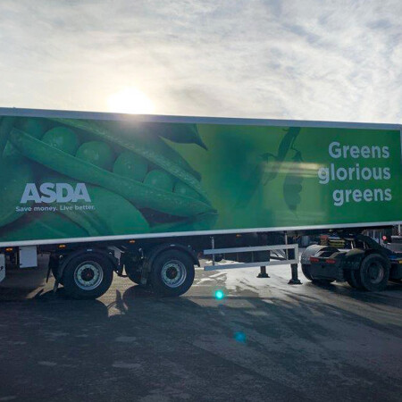 ASDA livery lorry side view