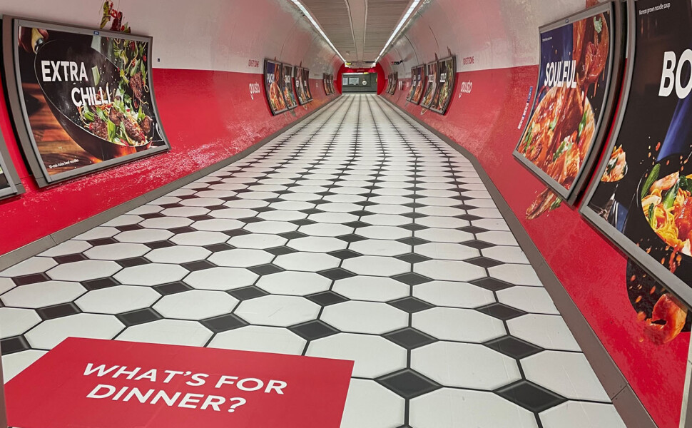 Gousto's Tunnel Wrap and Floor Graphics